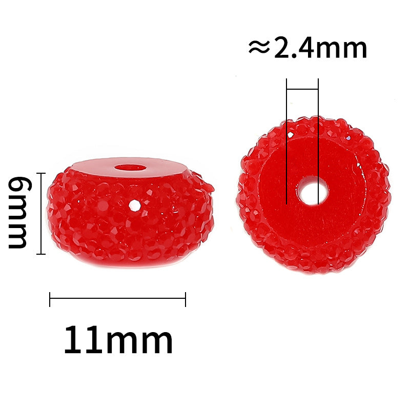 Wholesale 100pcs Color Wheel Beads Granulated Sugar Flat Beads Acrylic Spacer Beads Spacer
